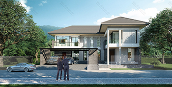 แบบบ้านสไตล์รีสอร์ท RE-H2-505.385(2018)