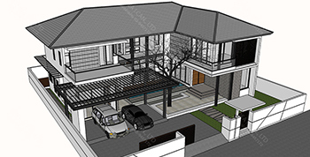 แบบบ้านรีสอร์ท รหัส RE-H2-505.389